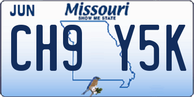 MO license plate CH9Y5K
