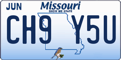 MO license plate CH9Y5U