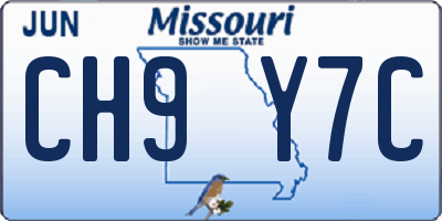 MO license plate CH9Y7C