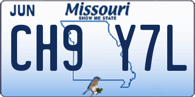 MO license plate CH9Y7L