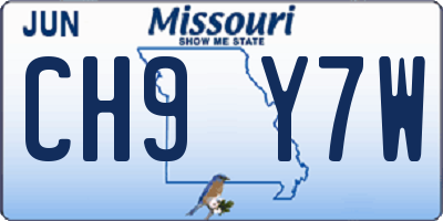 MO license plate CH9Y7W