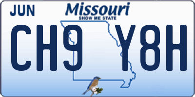 MO license plate CH9Y8H