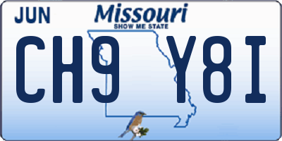 MO license plate CH9Y8I