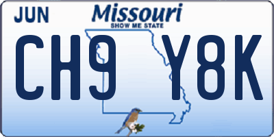 MO license plate CH9Y8K