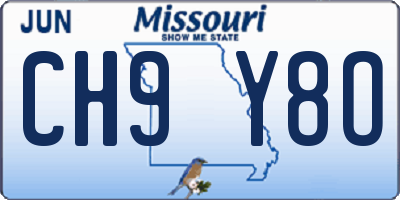 MO license plate CH9Y8O