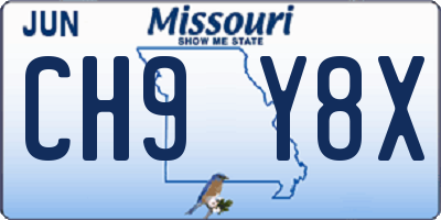 MO license plate CH9Y8X