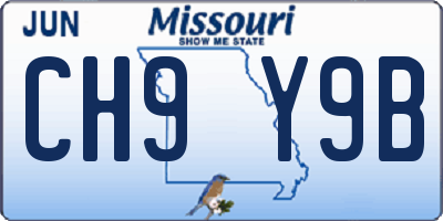 MO license plate CH9Y9B