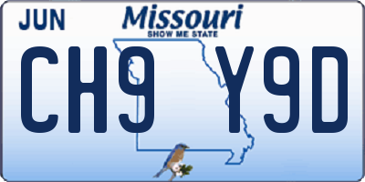 MO license plate CH9Y9D