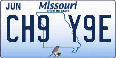 MO license plate CH9Y9E