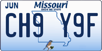 MO license plate CH9Y9F