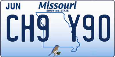MO license plate CH9Y9O