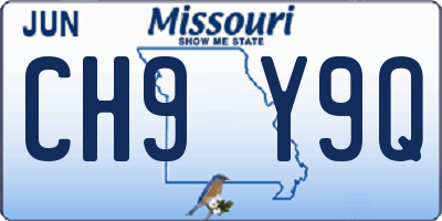 MO license plate CH9Y9Q
