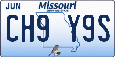 MO license plate CH9Y9S