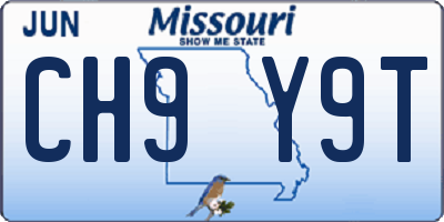 MO license plate CH9Y9T