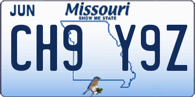 MO license plate CH9Y9Z