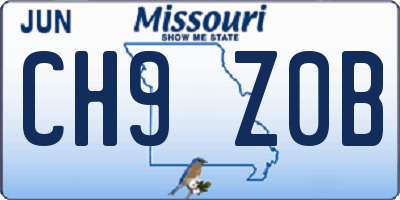 MO license plate CH9Z0B