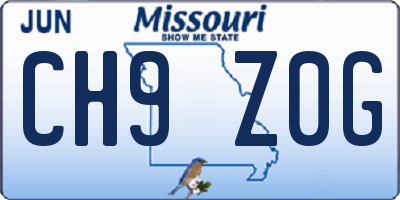 MO license plate CH9Z0G