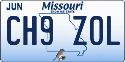 MO license plate CH9Z0L