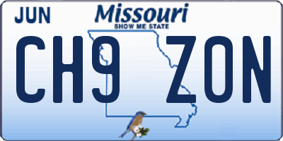 MO license plate CH9Z0N