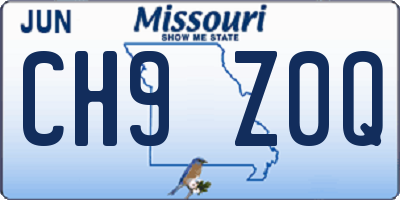 MO license plate CH9Z0Q
