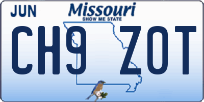 MO license plate CH9Z0T