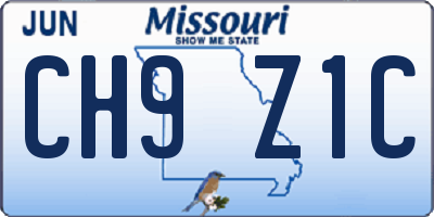 MO license plate CH9Z1C