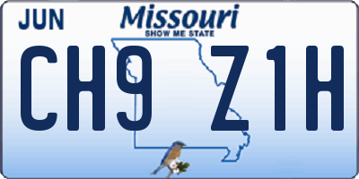 MO license plate CH9Z1H
