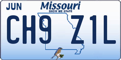 MO license plate CH9Z1L