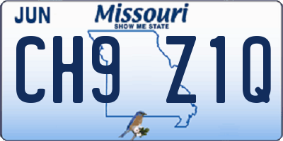 MO license plate CH9Z1Q