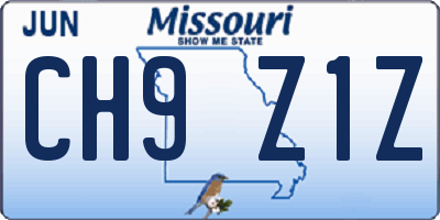 MO license plate CH9Z1Z