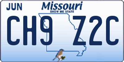 MO license plate CH9Z2C