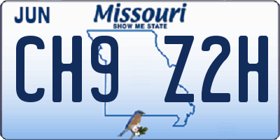 MO license plate CH9Z2H