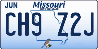 MO license plate CH9Z2J