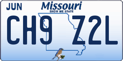 MO license plate CH9Z2L