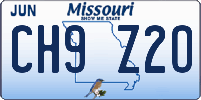 MO license plate CH9Z2O
