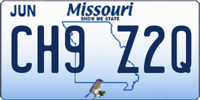 MO license plate CH9Z2Q