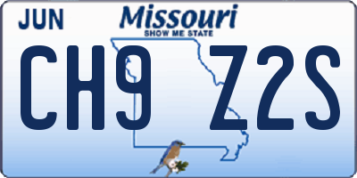 MO license plate CH9Z2S