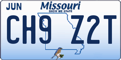 MO license plate CH9Z2T