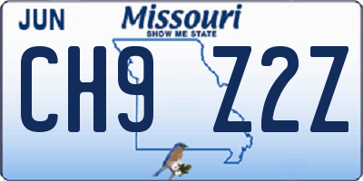 MO license plate CH9Z2Z