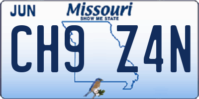 MO license plate CH9Z4N