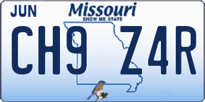 MO license plate CH9Z4R