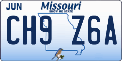 MO license plate CH9Z6A