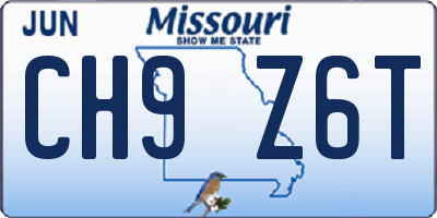 MO license plate CH9Z6T
