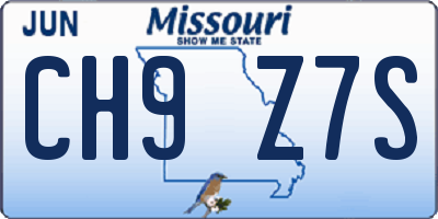 MO license plate CH9Z7S