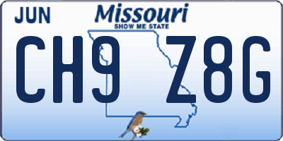 MO license plate CH9Z8G