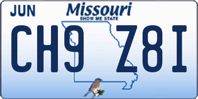 MO license plate CH9Z8I