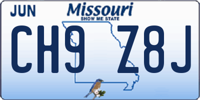 MO license plate CH9Z8J