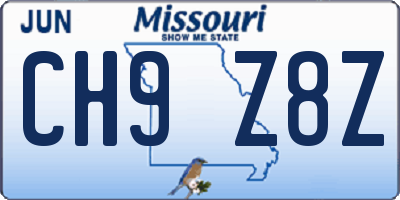 MO license plate CH9Z8Z