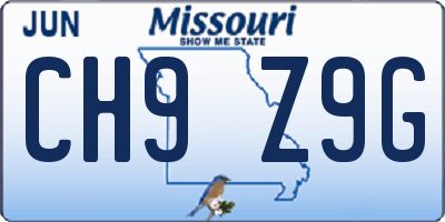 MO license plate CH9Z9G