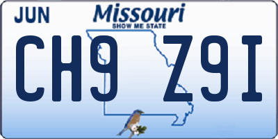 MO license plate CH9Z9I